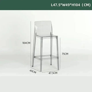 Transparent Acrylic High Bar Stool – Sleek Minimalism with Effortless Assembly-Bar Stools