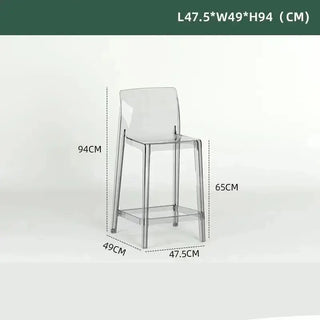 Transparent Acrylic High Bar Stool – Sleek Minimalism with Effortless Assembly-Bar Stools