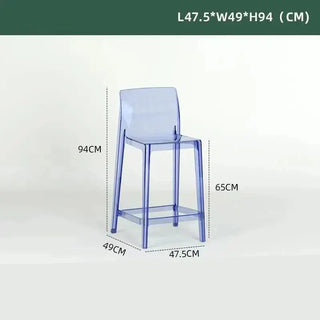 Transparent Acrylic High Bar Stool – Sleek Minimalism with Effortless Assembly-Bar Stools