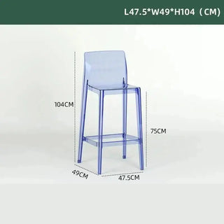 Transparent Acrylic High Bar Stool – Sleek Minimalism with Effortless Assembly-Bar Stools