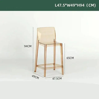 Transparent Acrylic High Bar Stool – Sleek Minimalism with Effortless Assembly-Bar Stools