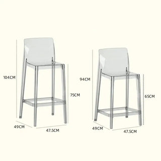 Transparent Acrylic High Bar Stool – Sleek Minimalism with Effortless Assembly-Bar Stools