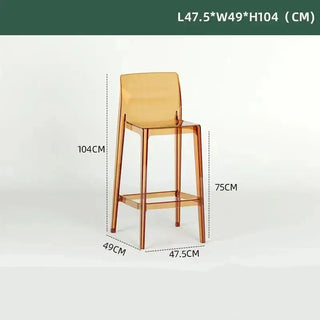 Transparent Acrylic High Bar Stool – Sleek Minimalism with Effortless Assembly-Bar Stools