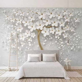 Tree with White Flowers Wallpaper - Stunning Nature Wall Art-Trees Wallpaper