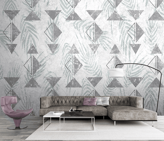 Triangular Pattern Leaves Wallpaper Murals-Geometric Shapes Wallpaper