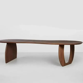 Trimmed Minimalistic Wood Irregular Luxury Dining Table – Natural Elegance-Dining Tables