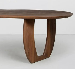 Trimmed Minimalistic Wood Irregular Luxury Dining Table – Natural Elegance-Dining Tables