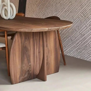 Trimmed Minimalistic Wood Irregular Luxury Dining Table – Natural Elegance-Dining Tables