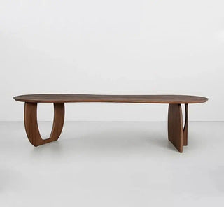Trimmed Minimalistic Wood Irregular Luxury Dining Table – Natural Elegance-Dining Tables