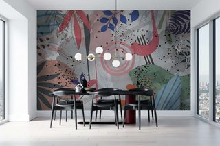 Tropical Abstract Theme Living Room Wallpaper Mural