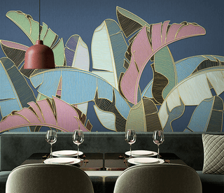 Tropical Coloured Leafs Wallpaper Murals-Flower & Leaf Wallpaper