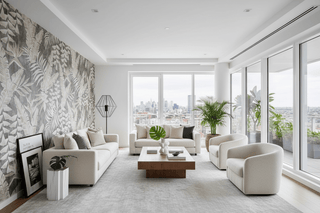 Tropical Grey Garden Wallpaper Mural