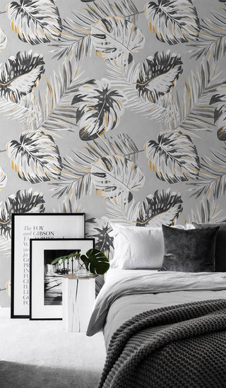 Tropical Leaves Bliss Wallpaper Mural-Flower & Leaf Wallpaper