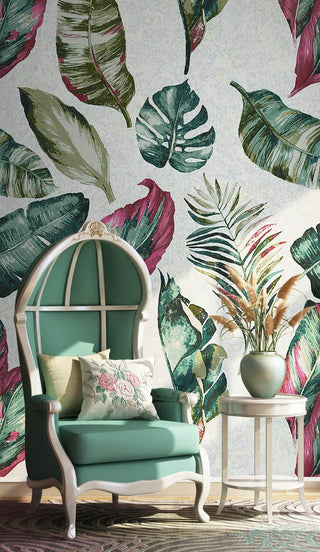Tropical Leaves Paradise Wallpaper Mural-Flower & Leaf Wallpaper