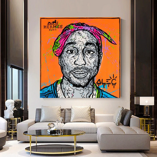 TuPac Graffiti Canvas Wall Art - Gift for Music Lovers-TuPac Wall Art