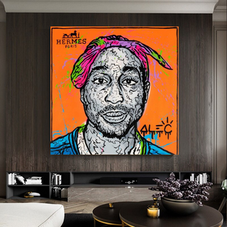 TuPac Graffiti Canvas Wall Art - Gift for Music Lovers-TuPac Wall Art