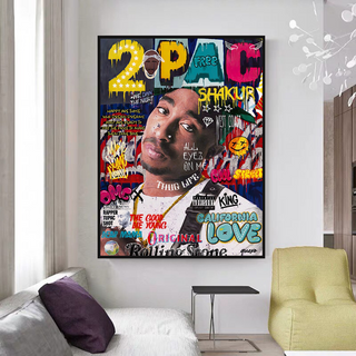 TuPac Singer Rapper Canvas Wall Art-TuPac Wall Art