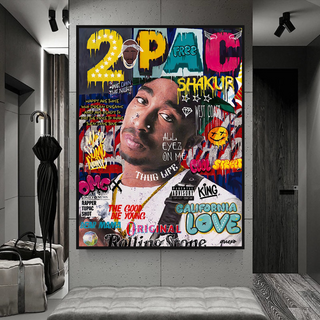 TuPac Singer Rapper Canvas Wall Art-TuPac Wall Art
