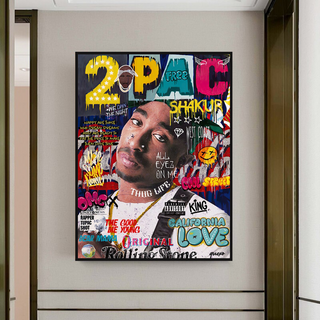 TuPac Singer Rapper Canvas Wall Art-TuPac Wall Art