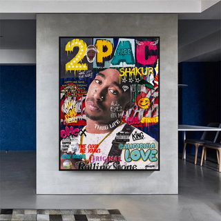 TuPac Singer Rapper Canvas Wall Art-TuPac Wall Art