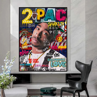TuPac Singer Rapper Canvas Wall Art-TuPac Wall Art
