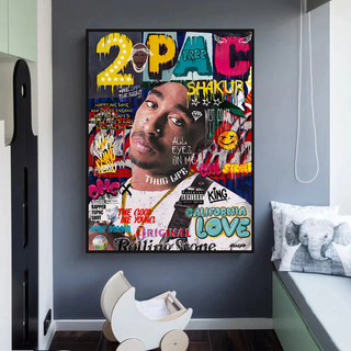 TuPac Singer Rapper Canvas Wall Art-TuPac Wall Art
