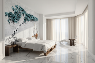 Turquoise 3D Tree Wallpaper Murals - Exquisite Wall Designs