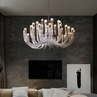 U Shaped Glass Italian Lustre Art Pendant Chandelier-Chandeliers
