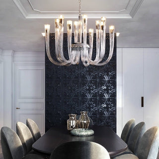 U Shaped Glass Italian Lustre Art Pendant Chandelier-Chandeliers