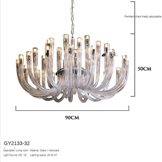 U Shaped Glass Italian Lustre Art Pendant Chandelier-Chandeliers
