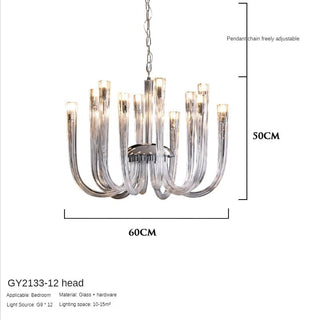 U Shaped Glass Italian Lustre Art Pendant Chandelier-Chandeliers