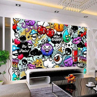 Urban Expression Graffiti Art Wall Wallpaper-Kids Room Wallpaper