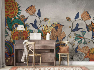 Vibrant Floral Wallpaper Mural - Transform Your Space-Flower & Leaf Wallpaper