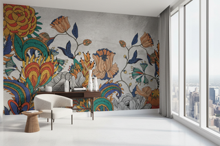 Vibrant Floral Wallpaper Mural - Transform Your Space