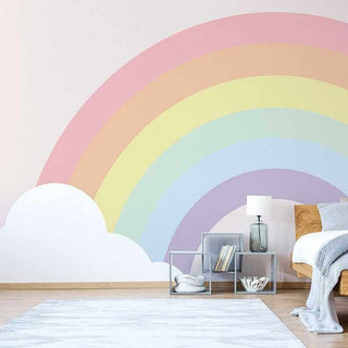 Vibrant Rainbow Bridge Wall Mural-Kids Room Wallpaper