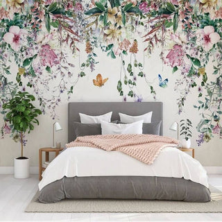 Vine Flowers Romantic Wallpaper for Home Wall Decor-Flower & Leaf Wallpaper