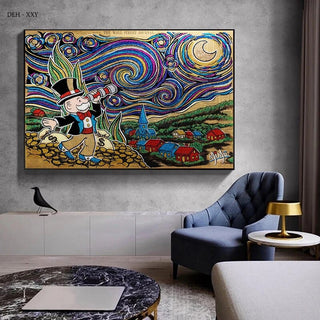 Vintage Alec Monopoly and Richie Canvas Wall Art-Wall Posters