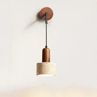 Wabi-Sabi Natural Stone Hanging Wall Light – Downward Iron-Wall Lights