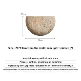 Wabi Sabi Natural Stone Wall Sconce Light-Wall Lights
