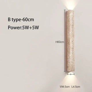 Wabi-sabi Style Yellow Cave Stone Long Wall Lamp Retro and Creative Staircase Corridor Entrance Lamp Bedroom Bedside Lamp-Wall Lights