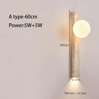Wabi-sabi Style Yellow Cave Stone Long Wall Lamp Retro and Creative Staircase Corridor Entrance Lamp Bedroom Bedside Lamp-Wall Lights