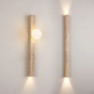Wabi-sabi Style Yellow Cave Stone Long Wall Lamp Retro and Creative Staircase Corridor Entrance Lamp Bedroom Bedside Lamp-Wall Lights