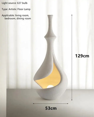 Wabi Sabi Style Retro Artistic Floor Lamp – E27 Base, Nickel Finish-Lamps