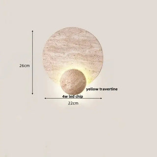 Wabi-Sabi Travertine LED Wall Light – Natural Stone Wall Sconce