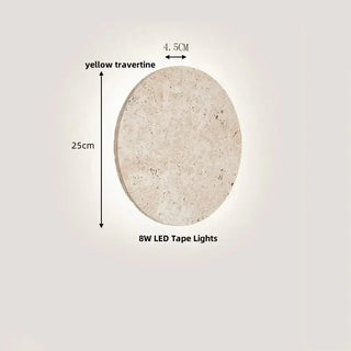 Wabi-Sabi Travertine LED Wall Light – Natural Stone Wall Sconce