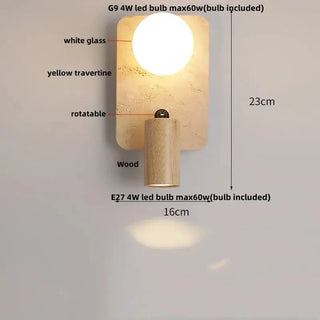 Wabi-Sabi Travertine LED Wall Light – Natural Stone Wall Sconce