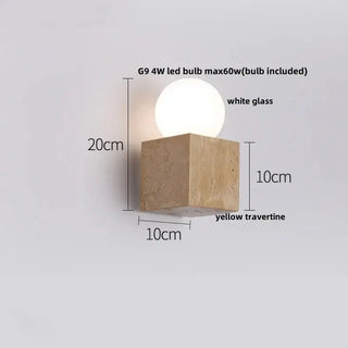 Wabi-Sabi Travertine LED Wall Light – Natural Stone Wall Sconce