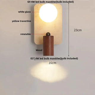 Wabi-Sabi Travertine LED Wall Light – Natural Stone Wall Sconce
