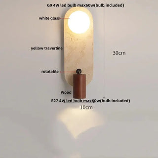 Wabi-Sabi Travertine LED Wall Light – Natural Stone Wall Sconce