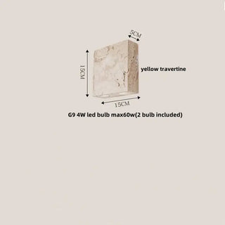 Wabi-Sabi Travertine LED Wall Light – Natural Stone Wall Sconce